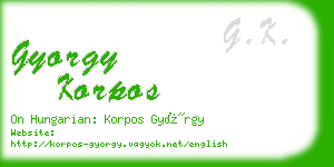 gyorgy korpos business card